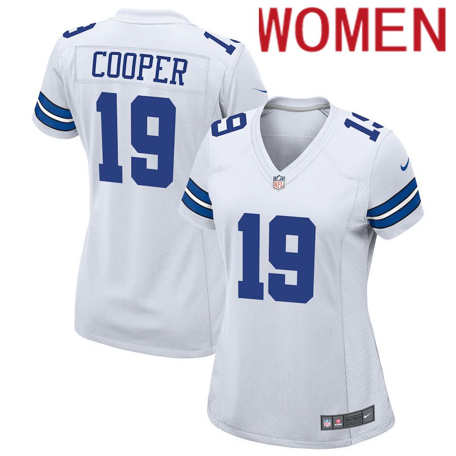 Women Dallas Cowboys 19 Amari Cooper Nike White Team Game NFL Jersey